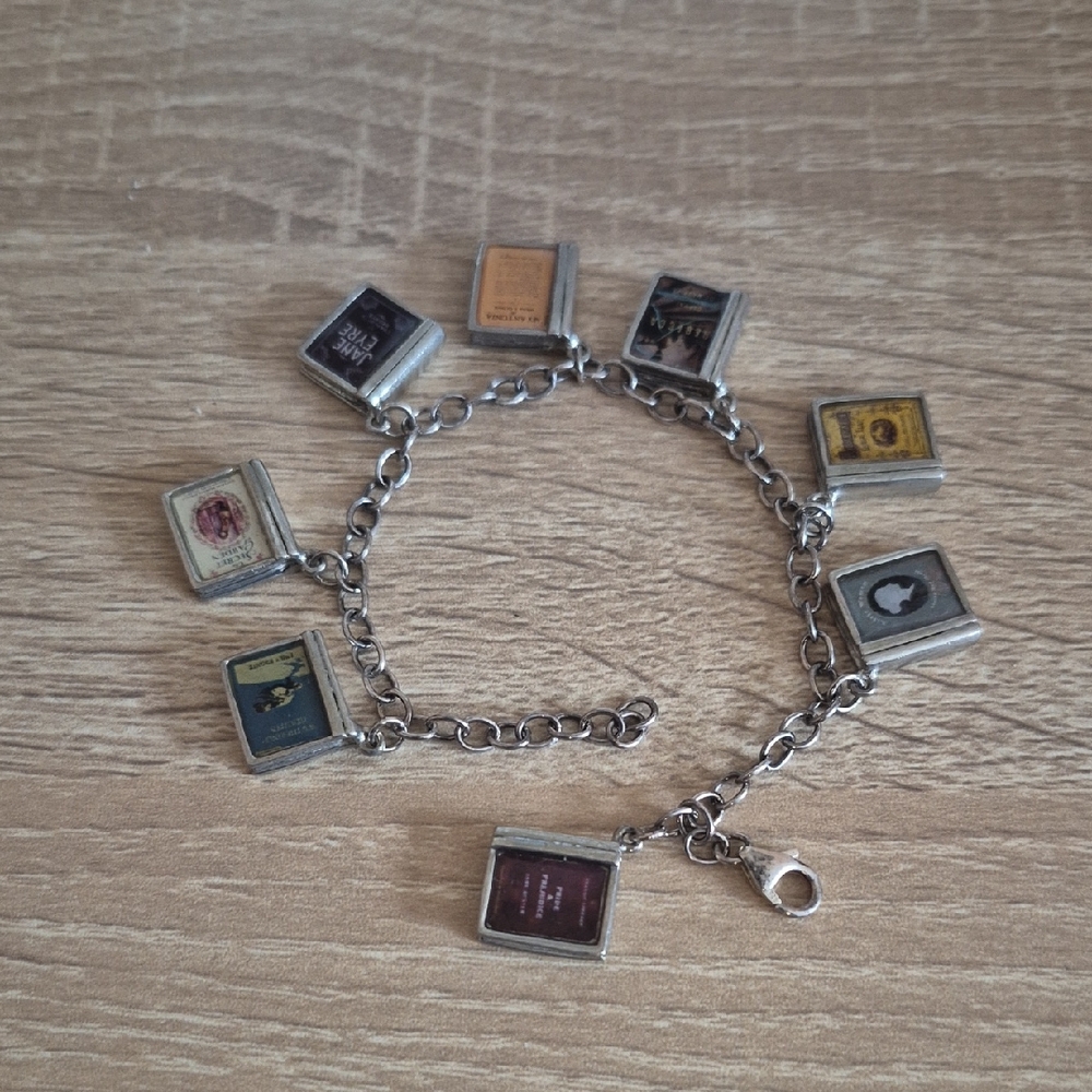 Classic Sterling Silver Literature Charm Bracelet